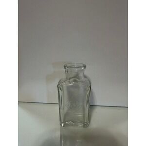 Vintage R&G Clear Glass Apothecary Bottle Embossed Diamond Logo Small Bud Vase